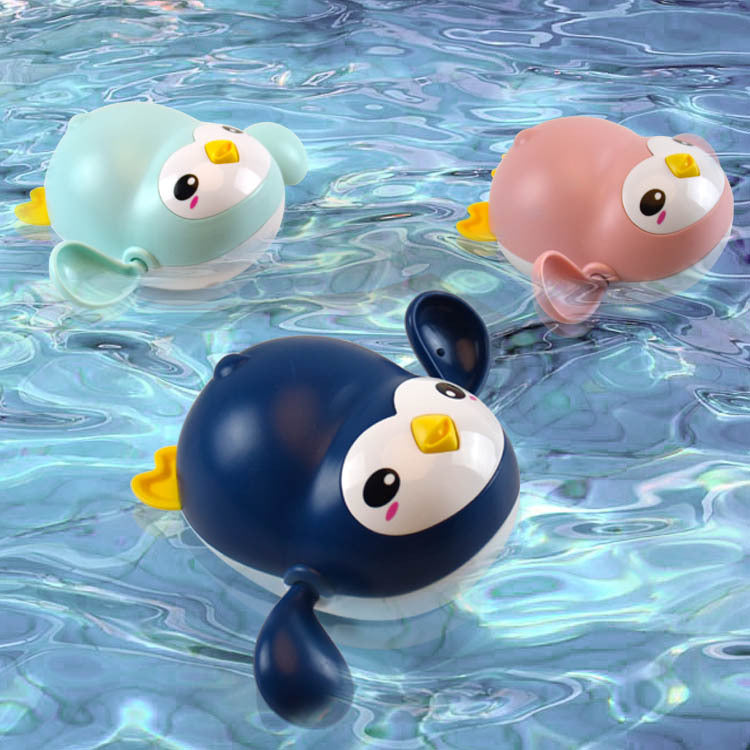 Baby Bath To Swimming Penguin